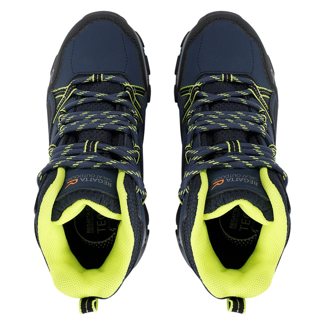 Navy-Lime Punch - Side - Regatta Childrens-Kids Holcombe III Walking Boots