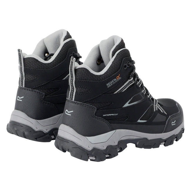 Black-Dark Steel - Back - Regatta Childrens-Kids Holcombe III Walking Boots