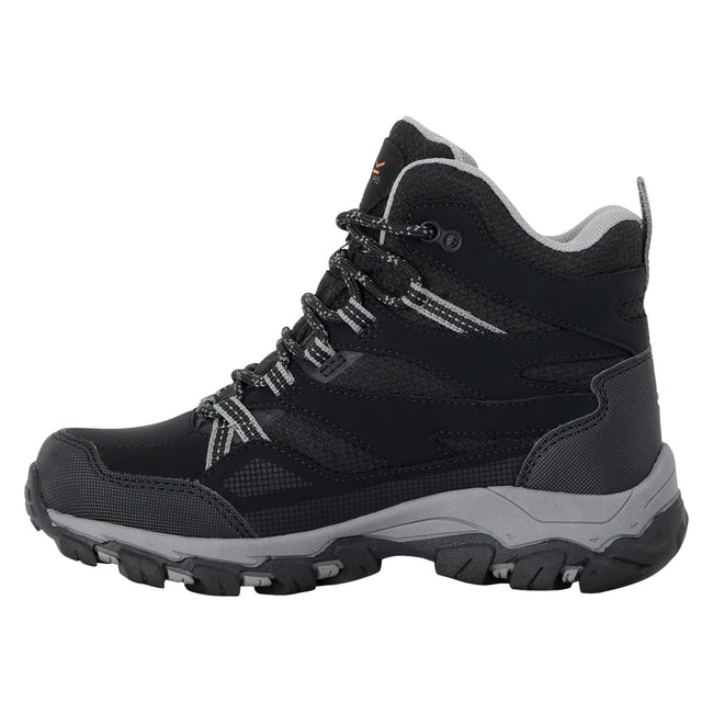 Black-Dark Steel - Lifestyle - Regatta Childrens-Kids Holcombe III Walking Boots