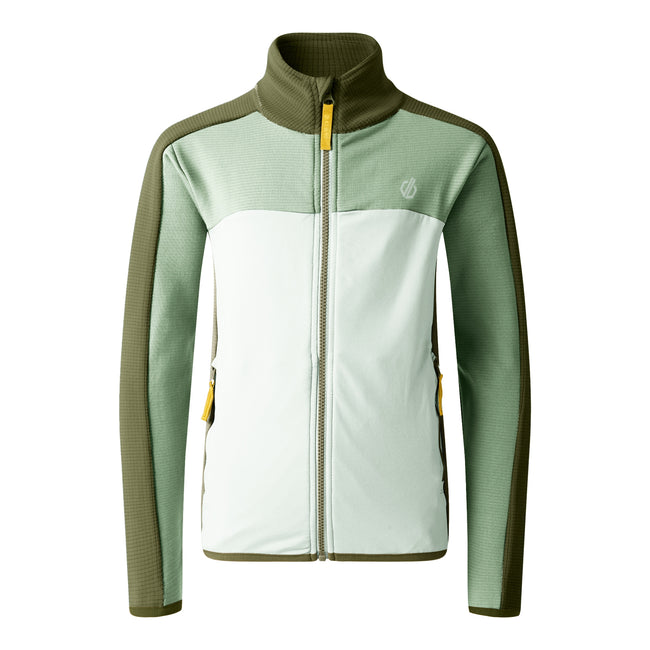 Olivine Green-Hedge Green - Front - Dare 2B Childrens-Kids Emergent IV Stretch Midlayer