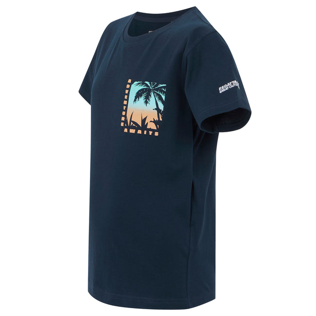 Navy - Side - Regatta Childrens-Kids Bosley VIII Parasailing T-Shirt