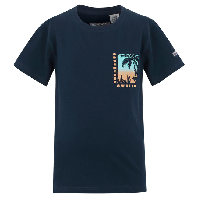 Navy - Front - Regatta Childrens-Kids Bosley VIII Parasailing T-Shirt
