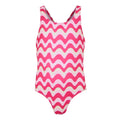 Pop - Front - Regatta Girls Katrisse Wavy Lines One Piece Swimsuit