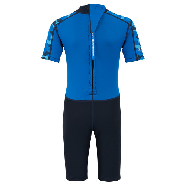 Olympian Blue-Navy - Back - Regatta Childrens-Kids Camo Wetsuit