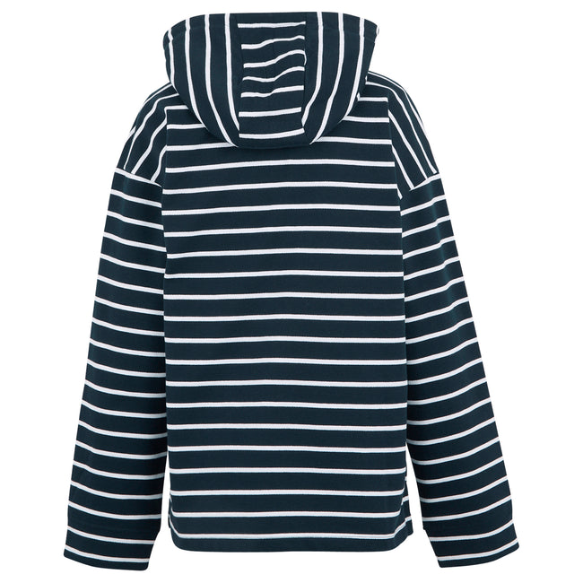 Navy-White - Back - Regatta Womens-Ladies Bayletta II Striped Full Zip Hoodie