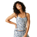 Navy-White - Side - Regatta Womens-Ladies Aceana III Large Floral Swimwear