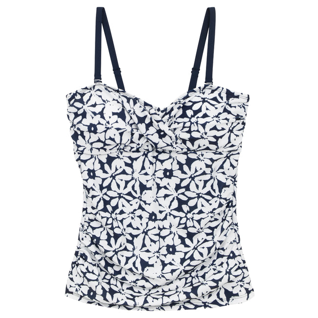 Navy-White - Front - Regatta Womens-Ladies Aceana III Large Floral Swimwear