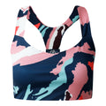 Light Pink-White-Navy - Front - Dare 2B Womens-Ladies Marble Swirl Sports Bra