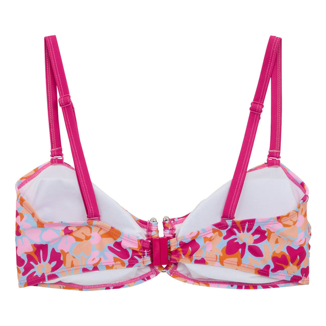 Pink-Blue-Orange - Back - Regatta Womens-Ladies Aceana III Summer Floral Bikini Top