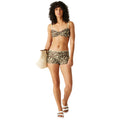 Grey-Black - Side - Regatta Womens-Ladies Aceana Zebra Print Bikini Shorts