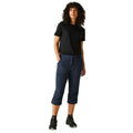 Navy - Lifestyle - Regatta Womens-Ladies Chaska III Walking Capri Cropped Trousers