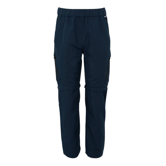 Navy - Front - Regatta Childrens-Kids Sorcer III Zip-Off Trousers