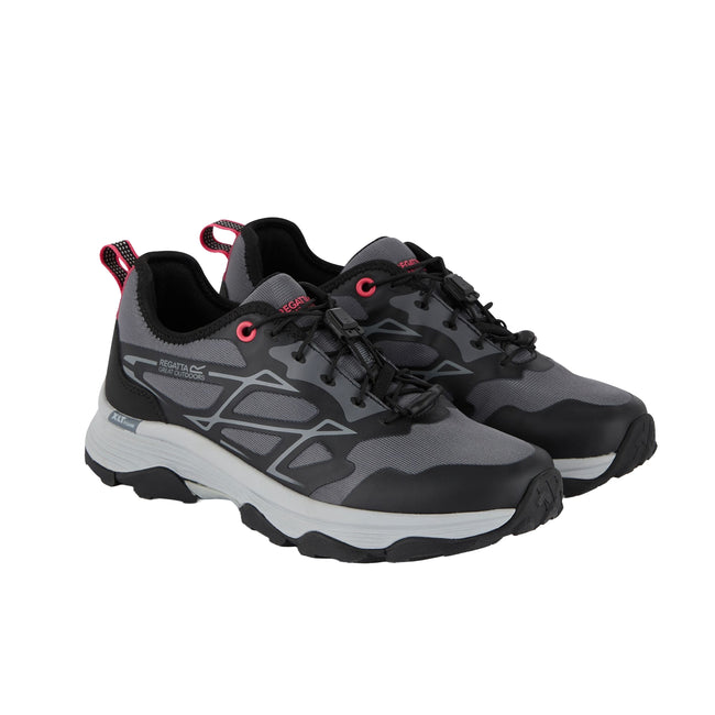 Seal Grey-Peach Bloom - Front - Regatta Womens-Ladies Blaze Trainers