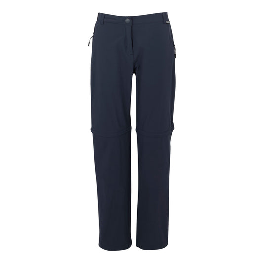 Navy - Front - Regatta Womens-Ladies Travel Light II Packaway Hiking Trousers