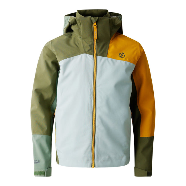 Olivine Green-Hedge Green - Front - Dare 2B Childrens-Kids Explore II Waterproof Jacket