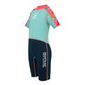 Aruba Blue-Navy - Side - Regatta Childrens-Kids Tropical Leaves Wetsuit