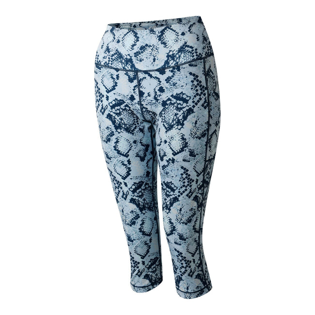 Blue - Side - Regatta Womens-Ladies Influential II Snake Print 3-4 Length Leggings