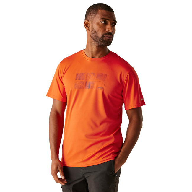 Tangerine Tango - Lifestyle - Regatta Mens Fingal IX Topographic T-Shirt