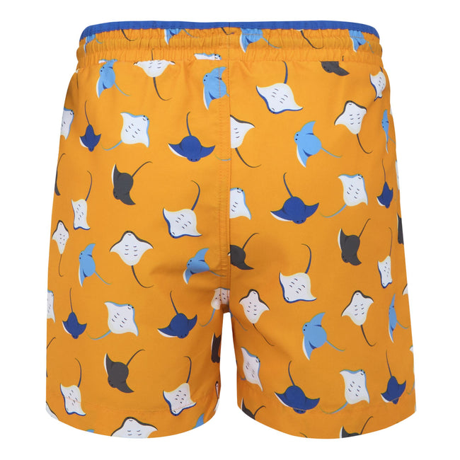 Bright Marigold - Back - Regatta Boys Skander III Stingray Swimming Trunks