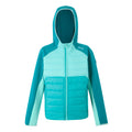 Turquoise-Aruba Blue-Exotic Plume - Front - Regatta Childrens-Kids Kielder IX Hybrid Jacket