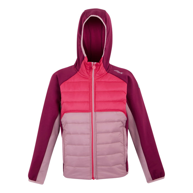 Lilas-Pop-Beaujolais - Front - Regatta Childrens-Kids Kielder IX Hybrid Jacket
