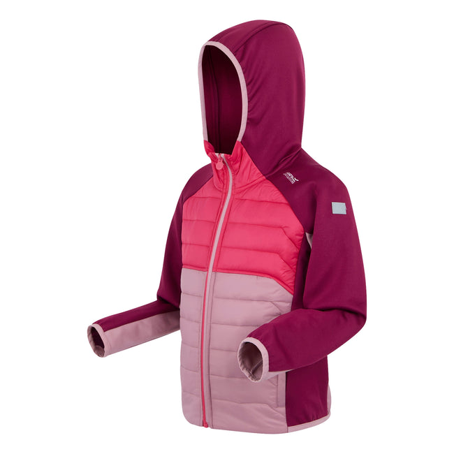 Lilas-Pop-Beaujolais - Side - Regatta Childrens-Kids Kielder IX Hybrid Jacket