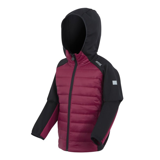 Black-Dark Pimento - Side - Regatta Childrens-Kids Kielder IX Hybrid Jacket