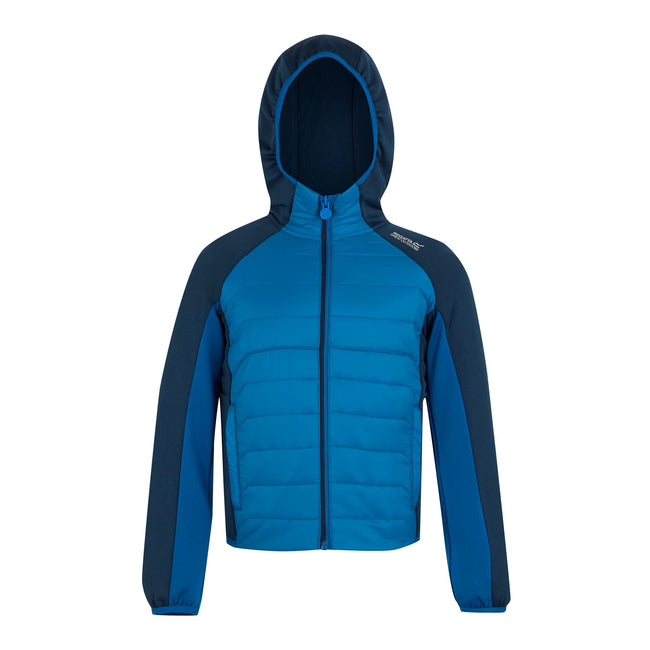 Moonlight Denim-Snorkel Blue - Front - Regatta Childrens-Kids Kielder IX Hybrid Jacket