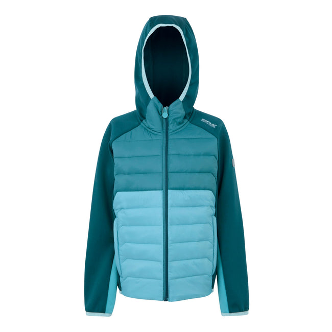 Moroccan Blue-Storm Blue-Nordic Blue - Front - Regatta Childrens-Kids Kielder IX Hybrid Jacket
