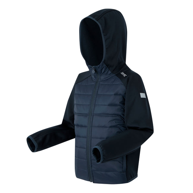 Navy - Side - Regatta Childrens-Kids Kielder IX Hybrid Jacket