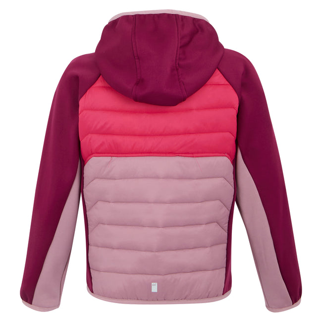 Lilas-Pop-Beaujolais - Back - Regatta Childrens-Kids Kielder IX Hybrid Jacket