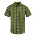 Nephrite Green-Ash - Front - Regatta Mens Mindano IX Checked Short-Sleeved Shirt