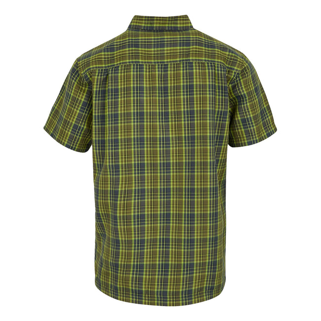 Nephrite Green-Ash - Back - Regatta Mens Mindano IX Checked Short-Sleeved Shirt