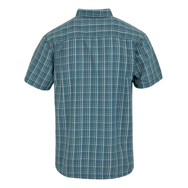 Stormy Weather-Iceberg-Ash - Back - Regatta Mens Mindano IX Checked Short-Sleeved Shirt