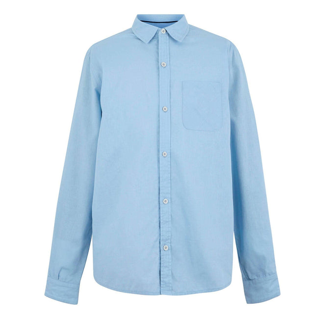 Chambray Blue - Front - Regatta Mens Loran Long-Sleeved Shirt
