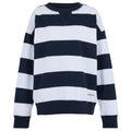 Navy-White - Front - Regatta Womens-Ladies Avika II Stripe Crew Neck Jumper