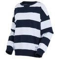 Navy-White - Side - Regatta Womens-Ladies Avika II Stripe Crew Neck Jumper