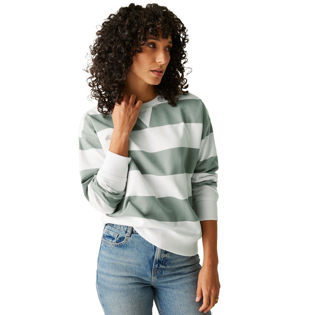 Glacier-White - Lifestyle - Regatta Womens-Ladies Avika II Stripe Crew Neck Jumper
