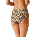 Light Brown-Dark Brown - Back - Regatta Womens-Ladies Paloma Zebra Print Swim Briefs