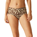 Light Brown-Dark Brown - Front - Regatta Womens-Ladies Paloma Zebra Print Swim Briefs