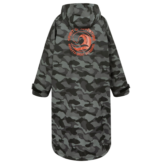 Grey-Black - Back - Regatta Unisex Adult Camo Changing Robe