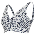 Navy-White - Side - Regatta Womens-Ladies Paloma Large Floral Bikini Top