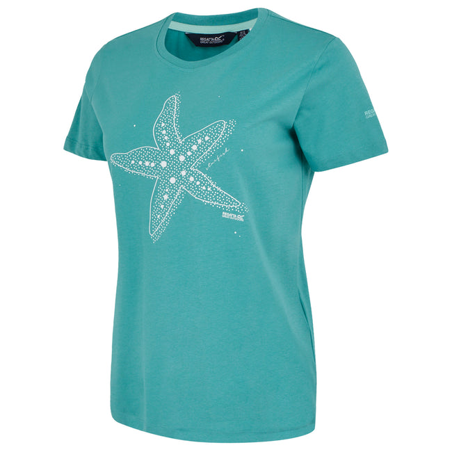 Turquoise - Side - Regatta Womens-Ladies Filandra VX Starfish T-Shirt