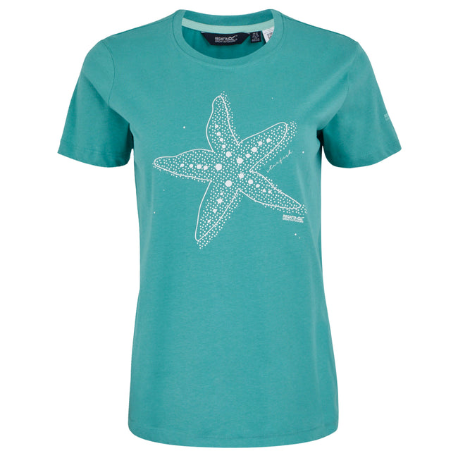Turquoise - Front - Regatta Womens-Ladies Filandra VX Starfish T-Shirt