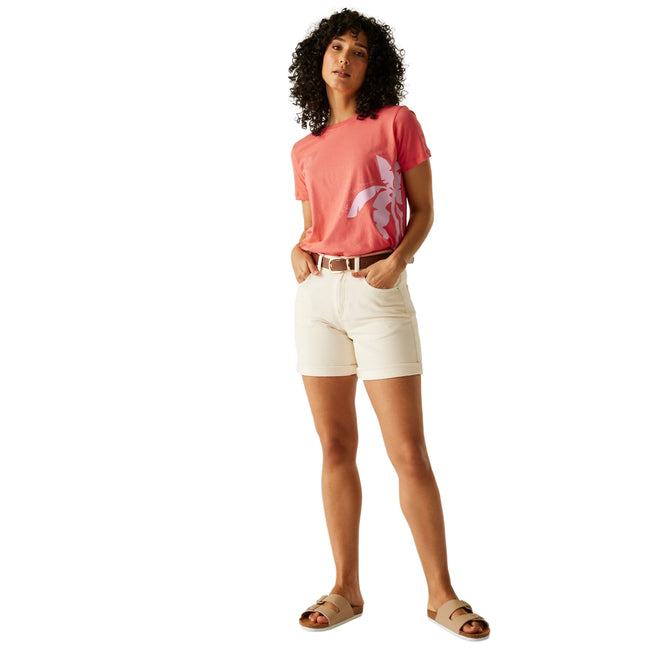 Peach Bloom - Pack Shot - Regatta Womens-Ladies Filandra VX Tropical T-Shirt