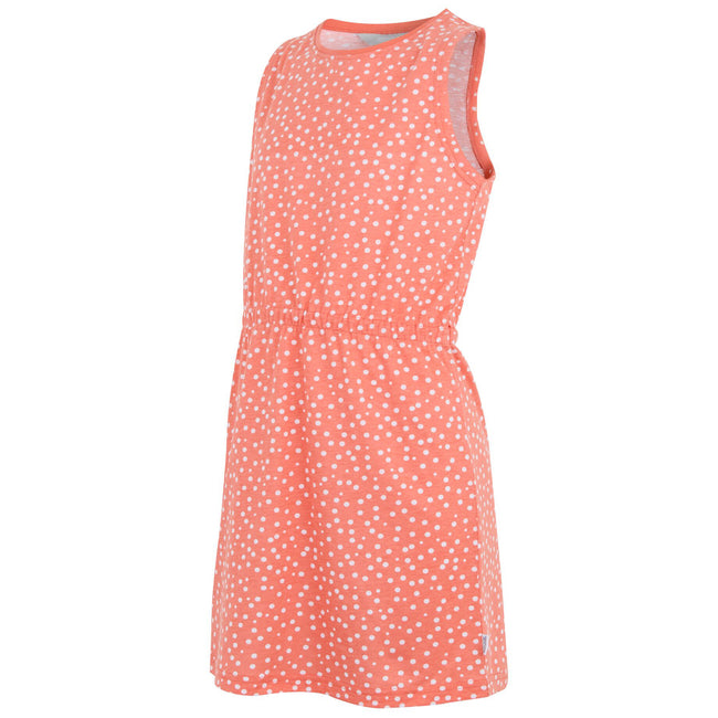 Peach Bloom-White - Side - Regatta Girls Beylina Micro-Dot Dress