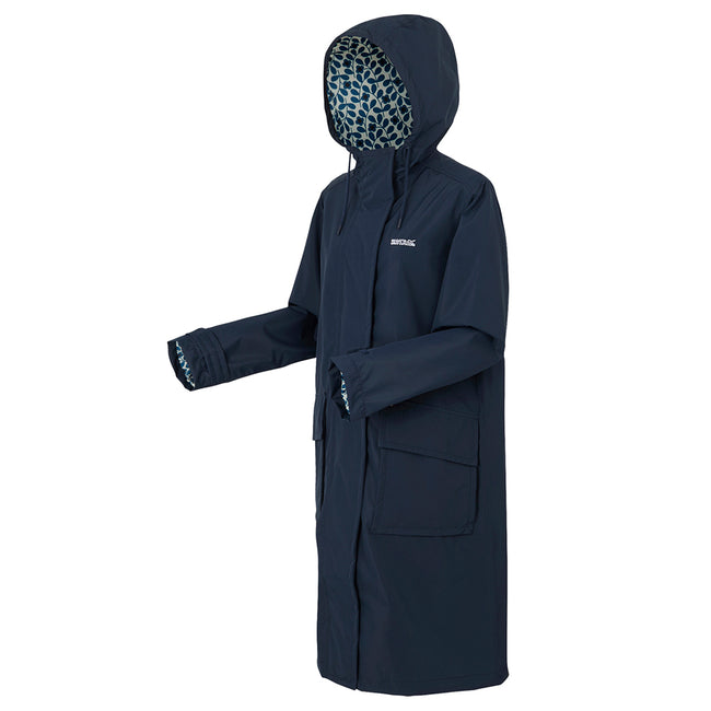 Navy - Side - Regatta Womens-Ladies Orla Kiely Mac II Jasmine Flower Waterproof Jacket
