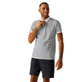 White-Navy - Front - Regatta Mens Tiver Striped Polo Shirt