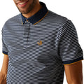 Navy-Stone White - Lifestyle - Regatta Mens Tiver Striped Polo Shirt