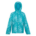 Icy Morn-Aruba Blue-Exotic Plume - Front - Regatta Childrens-Kids Lever II Abstract Waterproof Jacket